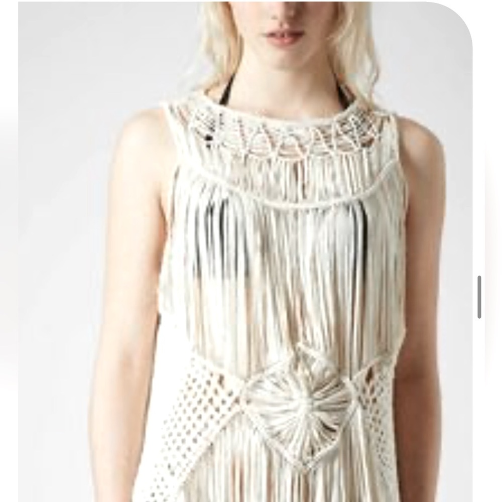 Zara Macrame crochet fringe dress coverup